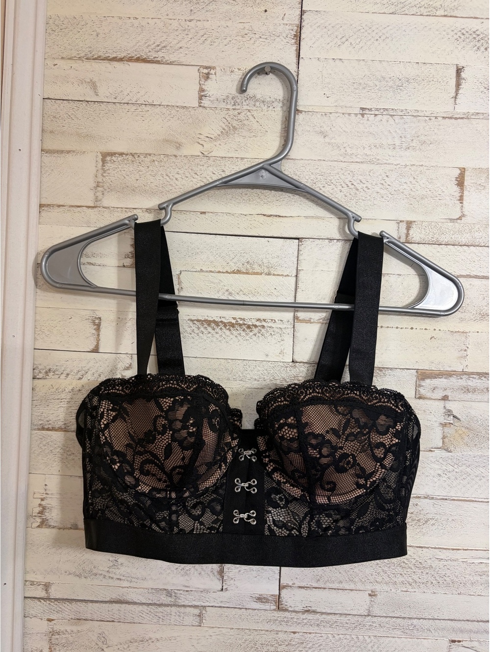 Adore Me 34C bra black lace nude